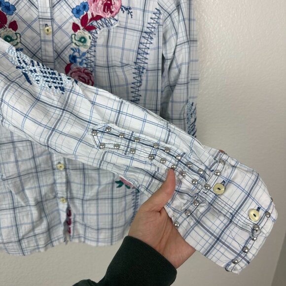 3J Workshop Johnny Was Embroidered Western Long Sleeve Button Up Shirt XS - Picture 6 of 13